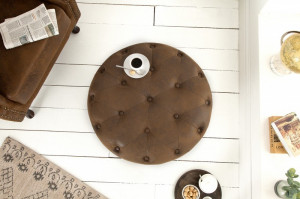 MASUTA DE CAFEA/TABURET 60 cm CHESTERFIELD 39424 STIL VINTAGE - Img 2
