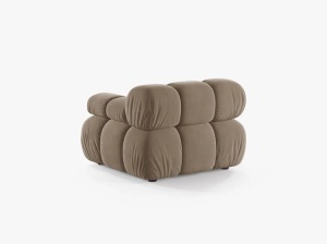 MODUL CANAPEA BELLIS, PE DREAPTA, CAPPUCCINO, CU TAPITERIE DIN CATIFEA BLUVEL, MICADONI - Img 3