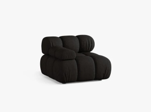 MODUL CANAPEA BELLIS, PE STANGA, NEGRU, CU TAPITERIE DIN TEXTIL STRUCTURAT LIBERTY, MICADONI - Img 2