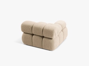 MODUL CANAPEA BELLIS, PE STANGA, NISIPIU, CU TAPITERIE DIN TEXTIL BOUCLE ROLF, MICADONI - Img 3