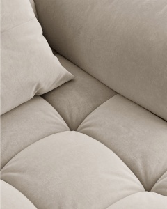 MODUL CANAPEA BLOOM, BEJ DESCHIS, 105X97 CM, CU TAPITERIE DIN TEXTIL CATIFEA CASINO, MICADONI - Img 5