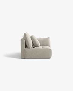 MODUL CANAPEA BLOOM, PE DREAPTA, GRI DESCHIS, 116X97 CM, CU TAPITERIE DIN TEXTIL STRUCTURAT WIND, MICADONI - Img 3