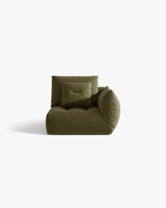 MODUL CANAPEA BLOOM, PE DREAPTA, VERDE DESCHIS, 116X97 CM, CU TAPITERIE DIN TEXTIL CATIFEA CASINO, MICADONI