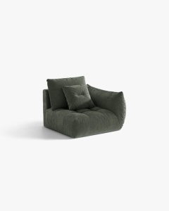 MODUL CANAPEA BLOOM, PE DREAPTA, VERDE MUSCHI, 116X97 CM, CU TAPITERIE DIN TEXTIL STRUCTURAT WIND, MICADONI - Img 2