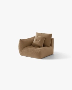MODUL CANAPEA BLOOM, PE STANGA, BEJ MIGDALA, 116X97 CM, CU TAPITERIE DIN TEXTIL CATIFEA CASINO, MICADONI - Img 2