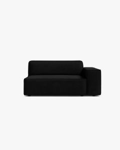 MODUL CANAPEA/COLTAR JODIE, 122X99 CM, NEGRU, PE DREAPTA, TAPITAT CU TAPITERIE DIN TEXTIL CATIFEA BLUVEL, MICADONI - Img 1