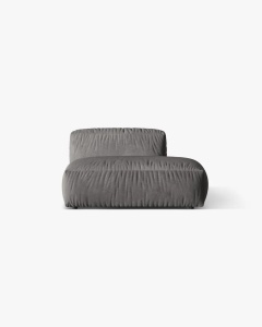 MODUL CANAPEA/COLTAR MARTINA, 133X106 CM, PE DREAPTA, GRI, TAPITAT CU TAPITERIE DIN TEXTIL CATIFEA VOGUE, MICADONI