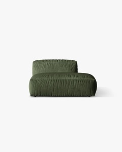 MODUL CANAPEA/COLTAR MARTINA, 133X106 CM, PE DREAPTA, VERDE, TAPITAT CU TAPITERIE DIN TEXTIL CATIFEA VOGUE, MICADONI - Img 1