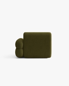 MODUL CANAPEA/COLTAR NEO, PE DREAPTA, VERDE MASLINIU INCHIS, 110X100 CM, TAPITAT CU TAPITERIE DIN TEXTIL BOUCLE BALOO, MICADONI - Img 4