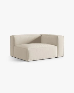 MODUL CANAPEA/COLTAR NURIA BEJ, PE DREAPTA, 145X110 CM, TAPITAT CU TAPITERIE DIN TEXTIL CATIFEA PARIS, MICADONI - Img 2