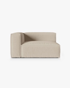 MODUL CANAPEA/COLTAR NURIA BEJ, PE STANGA, 145X110 CM, TAPITAT CU TAPITERIE DIN TEXTIL STRUCTURAT LIBERTY, MICADONI