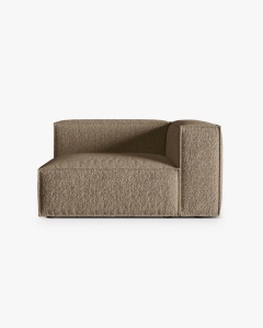 MODUL CANAPEA/COLTAR NURIA CAPPUCINO, PE DREAPTA, 145X110 CM, TAPITAT CU TAPITERIE DIN TEXTIL BOUCLE MONET, MICADONI