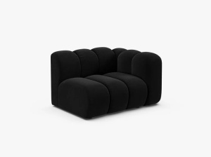 MODUL CANAPEA LUPIN, 114 CM, PE DREAPTA, NEGRU, CU TAPITERIE DIN TEXTIL CATIFEA SALVADOR, MICADONI - Img 2