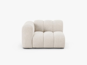 MODUL CANAPEA LUPIN, 114 CM, PE STANGA, BEJ DESCHIS, CU TAPITERIE DIN TEXTIL CHENILLE EDEN, MICADONI