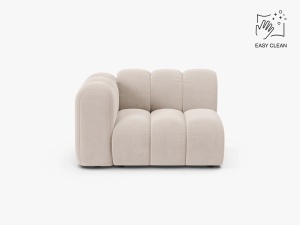 MODUL CANAPEA LUPIN, 114 CM, PE STANGA, BEJ DESCHIS, CU TAPITERIE DIN TEXTIL CATIFEA VENUS, MICADONI