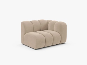 MODUL CANAPEA LUPIN, 114 CM, PE STANGA, BEJ INCHIS, CU TAPITERIE DIN TEXTIL CATIFEA VENUS, MICADONI - Img 2