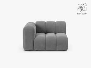 MODUL CANAPEA LUPIN, 114 CM, PE STANGA, GRI DESCHIS, CU TAPITERIE DIN TEXTIL CATIFEA VENUS, MICADONI