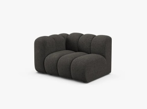 MODUL CANAPEA LUPIN, 114 CM, PE STANGA, GRI INCHIS, CU TAPITERIE DIN TEXTIL CHENILLE EDEN, MICADONI - Img 2