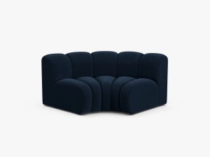 MODUL CANAPEA LUPIN, 185 CM, ALBASTRU ROYAL, CU TAPITERIE DIN TEXTIL CATIFEA SALVADOR, MICADONI