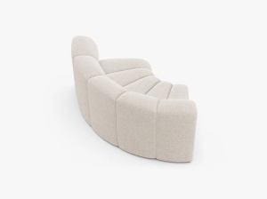 MODUL CANAPEA LUPIN, 185 CM, BEJ DESCHIS, CU TAPITERIE DIN TEXTIL CHENILLE EDEN, MICADONI - Img 3