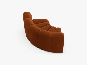 MODUL CANAPEA LUPIN, 185 CM, CARAMIZIU, CU TAPITERIE DIN TEXTIL CATIFEA SALVADOR, MICADONI - Img 3