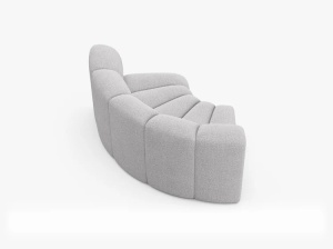 MODUL CANAPEA LUPIN, 185 CM, GRI DESCHIS, CU TAPITERIE DIN TEXTIL BOUCLE BALOO, MICADONI - Img 3