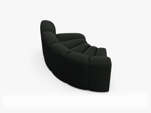 MODUL CANAPEA LUPIN, 185 CM, NEGRU, CU TAPITERIE DIN TEXTIL BOUCLE BALOO, MICADONI - Img 3