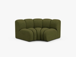 MODUL CANAPEA LUPIN, 185 CM, VERDE MASLINIU INCHIS, CU TAPITERIE DIN TEXTIL BOUCLE BALOO, MICADONI