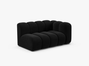 MODUL CANAPEA LUPIN, PE DREAPTA, 144 CM, NEGRU, CU TAPITERIE DIN TEXTIL CATIFEA SALVADOR, MICADONI - Img 2