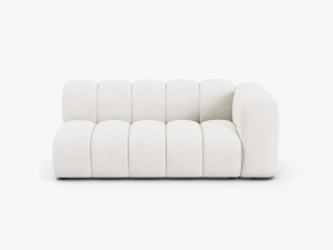 MODUL CANAPEA LUPIN, PE DREAPTA, 173 CM, ALB, CU TAPITERIE DIN TEXTIL BOUCLE BALOO, MICADONI
