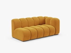 MODUL CANAPEA LUPIN, PE DREAPTA, 173 CM, GALBEN, CU TAPITERIE DIN TEXTIL CATIFEA VENUS, MICADONI - Img 2