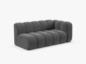 MODUL CANAPEA LUPIN, PE DREAPTA, 173 CM, GRI, CU TAPITERIE DIN TEXTIL CATIFEA VENUS, MICADONI - Img 2