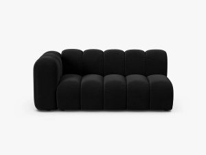 MODUL CANAPEA LUPIN, PE DREAPTA, 173 CM, NEGRU, CU TAPITERIE DIN TEXTIL CATIFEA SALVADOR, MICADONI