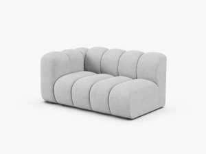 MODUL CANAPEA LUPIN, PE STANGA, 144 CM, GRI DESCHIS, CU TAPITERIE DIN TEXTIL BOUCLE BALOO, MICADONI - Img 2