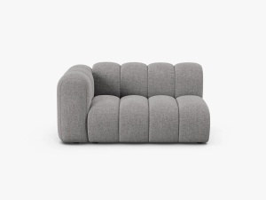 MODUL CANAPEA LUPIN, PE STANGA, 144 CM, GRI DESCHIS, CU TAPITERIE DIN TEXTIL CHENILLE EDEN, MICADONI