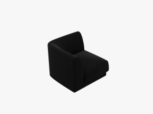 MODUL CANAPEA MILEY, NEGRU, CU TAPITERIE DIN CATIFEA BLUVEL, MICADONI - Img 3