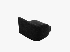 MODUL CANAPEA MILEY, PE STANGA, NEGRU, CU TAPITERIE DIN TEXTIL CHENILLE HAGA, MICADONI - Img 3