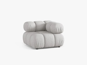 MODUL COLTAR BELLIS, GRI DESCHIS, CU TAPITERIE DIN TEXTIL STRUCTURAT LIBERTY, MICADONI - Img 2