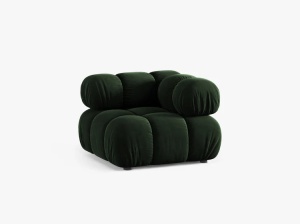 MODUL COLTAR BELLIS, VERDE SMARALD, CU TAPITERIE DIN CATIFEA VENUS, MICADONI - Img 2