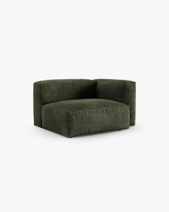 MODUL COLTAR/CANAPEA MARTINA, 120X120 CM, PE DREAPTA, ADANCIME SCAUN 90 CM, VERDE, TAPITAT CU TAPITERIE DIN TEXTIL CATIFEAA VOGUE, MICADONI - Img 2