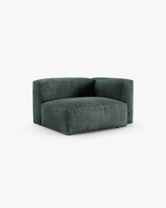 MODUL COLTAR/CANAPEA MARTINA, 120X120 CM, PE DREAPTA, ADANCIME SCAUN 90 CM, VERDE MUSCHI, TAPITAT CU TAPITERIE DIN TEXTIL CATIFEAA VOGUE, MICADONI - Img 2