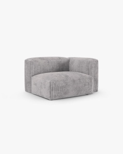 MODUL COLTAR/CANAPEA MARTINA, 120X120 CM, PE DREAPTA, ADANCIME SCAUN 90 CM, GRI DESCHIS,, TAPITAT CU TAPITERIE DIN TEXTIL CORDOI TILIA, MICADONI - Img 2