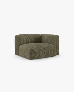MODUL COLTAR/CANAPEA MARTINA, 120X120 CM, PE DREAPTA, ADANCIME SCAUN 90 CM, VERDE MUSCHI,, TAPITAT CU TAPITERIE DIN TEXTIL CORDOI TILIA, MICADONI - Img 2