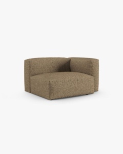 MODUL COLTAR/CANAPEA MARTINA, 120X120 CM, PE DREAPTA, ADANCIME SCAUN 90 CM, CAPPUCCINO, TAPITAT CU TAPITERIE DIN TEXTIL CORDOI TILIA, MICADONI - Img 2