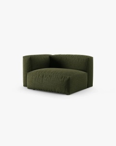 MODUL COLTAR/CANAPEA MARTINA, 120X120 CM, PE STANGA, ADANCIME SCAUN 90 CM, VERDE, TAPITAT CU TAPITERIE DIN TEXTIL STRUCTURAT BOSTON, MICADONI - Img 2
