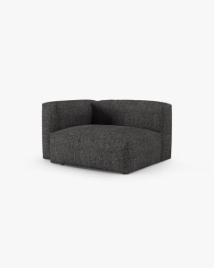 MODUL COLTAR/CANAPEA MARTINA, 120X120 CM, PE STANGA, ADANCIME SCAUN 90 CM, GRI ANTRACIT, TAPITAT CU TAPITERIE DIN TEXTIL CORDOI TILIA, MICADONI - Img 2