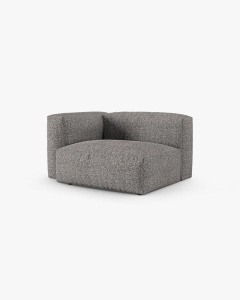 MODUL COLTAR/CANAPEA MARTINA, 120X120 CM, PE STANGA, ADANCIME SCAUN 90 CM, GRI GRAFIT, TAPITAT CU TAPITERIE DIN TEXTIL CORDOI TILIA, MICADONI - Img 2