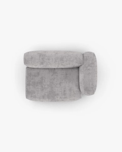 MODUL COLTAR/CANAPEA MARTINA, 120X160 CM, PE DREAPTA, ADANCIME SCAUN 90 CM, GRI DESCHIS, TAPITAT CU TAPITERIE DIN TEXTIL CORDOI TILIA, MICADONI - Img 4