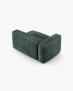 MODUL COLTAR/CANAPEA MARTINA, 120X160 CM, PE STANGA, ADANCIME SCAUN 90 CM, VERDE MUSCHI, TAPITAT CU TAPITERIE DIN TEXTIL CATIFEA VOGUE, MICADONI - Img 3