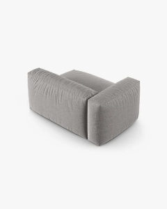 MODUL COLTAR/CANAPEA MARTINA, 120X160 CM, PE STANGA, ADANCIME SCAUN 90 CM, GRI DESCHIS, TAPITAT CU TAPITERIE DIN TEXTIL STRUCTURAT BOSTON, MICADONI - Img 3